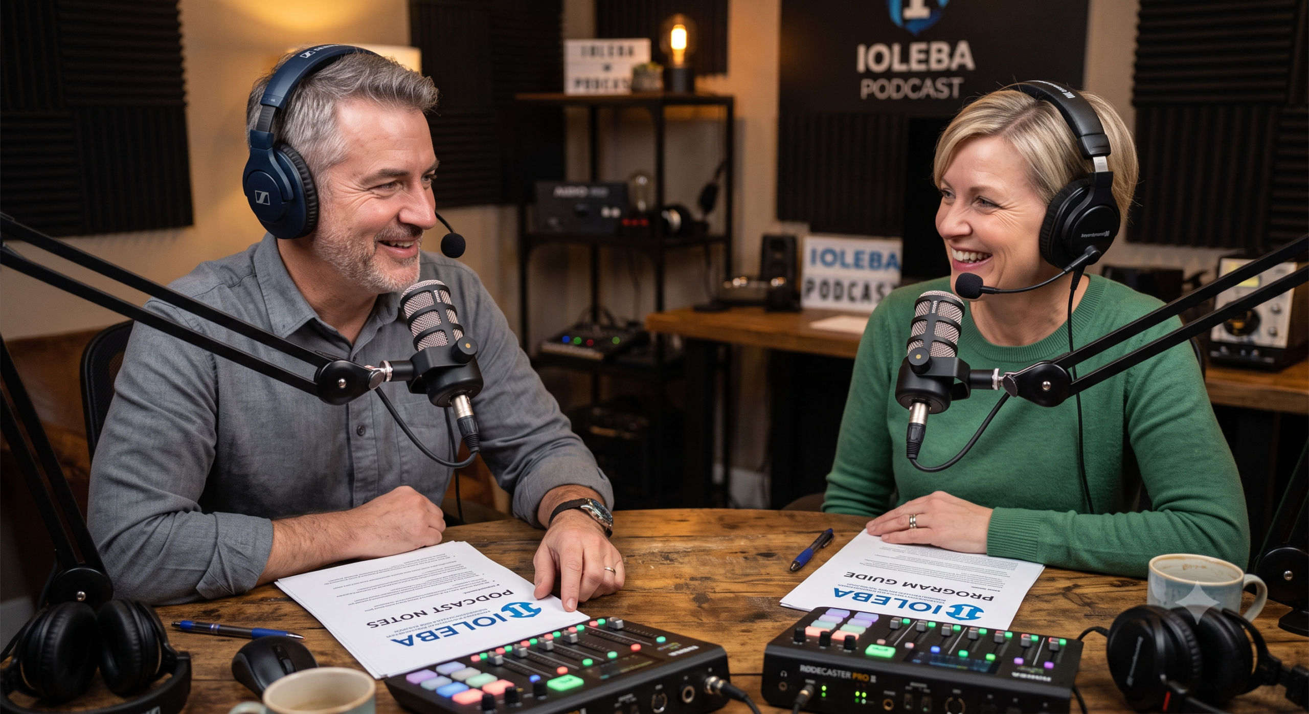 Chris and Bella, the IOLEBA Podcast team